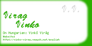 virag vinko business card